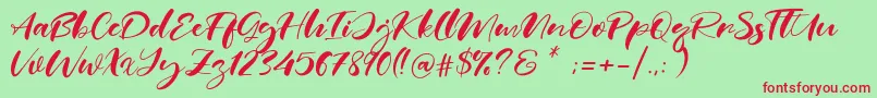 Real Miami Font – Red Fonts on Green Background