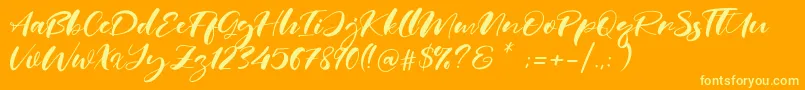 Real Miami Font – Yellow Fonts on Orange Background