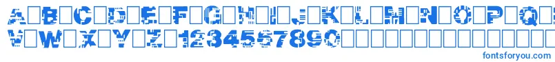 Real Tek Font – Blue Fonts on White Background