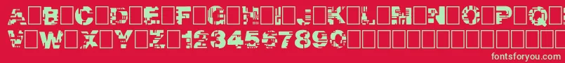 Real Tek Font – Green Fonts on Red Background