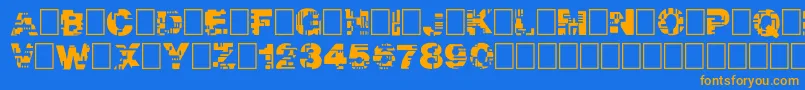 Real Tek Font – Orange Fonts on Blue Background