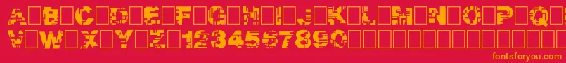 Real Tek Font – Orange Fonts on Red Background