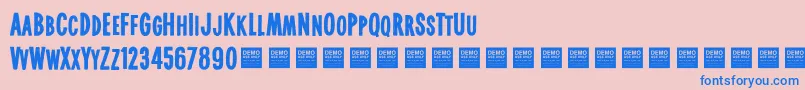 Saiba mais sobre a fonte Real World Demo Fonte Real World Demo – fontes azuis em um fundo rosa