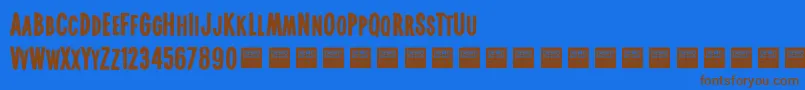 Шрифт Real World   Demo – коричневые шрифты на синем фоне