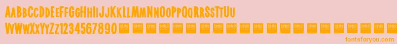 Real World   Demo Font – Orange Fonts on Pink Background