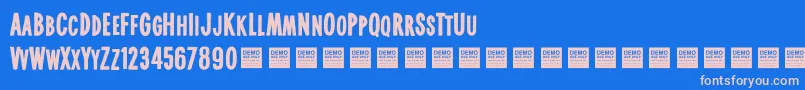 Шрифт Real World   Demo – розовые шрифты на синем фоне
