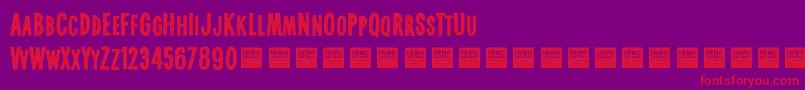 Real World   Demo Font – Red Fonts on Purple Background