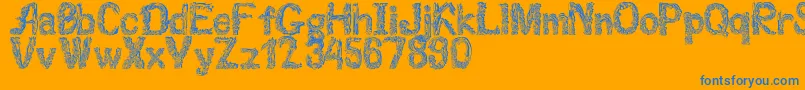 Florabet Font – Blue Fonts on Orange Background