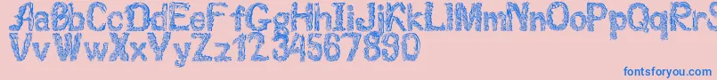 Florabet Font – Blue Fonts on Pink Background