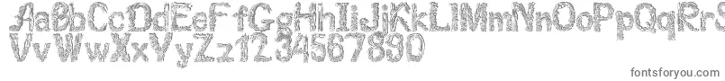 Florabet-fontti – harmaat kirjasimet valkoisella taustalla