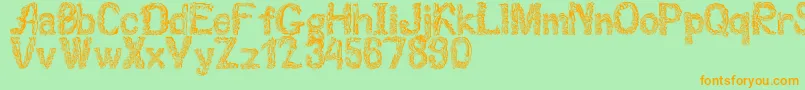 Florabet Font – Orange Fonts on Green Background