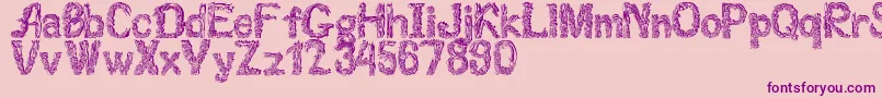 Florabet-Schriftart – Violette Schriften auf rosa Hintergrund