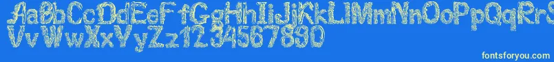 Florabet Font – Yellow Fonts on Blue Background