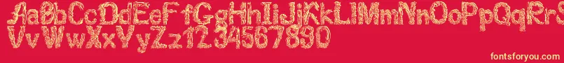 Florabet Font – Yellow Fonts on Red Background