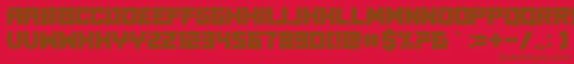 フォントReal Young – 赤い背景に茶色の文字