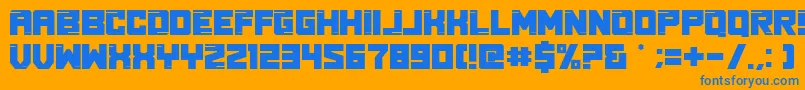 Real Young Font – Blue Fonts on Orange Background