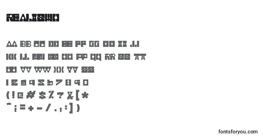 Schriftart Realismo – Alphabet, Zahlen, spezielle Symbole