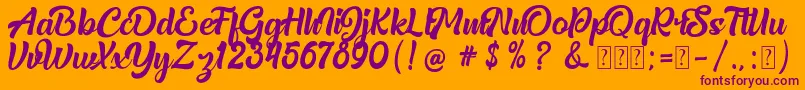 Realistica Demo Font – Purple Fonts on Orange Background