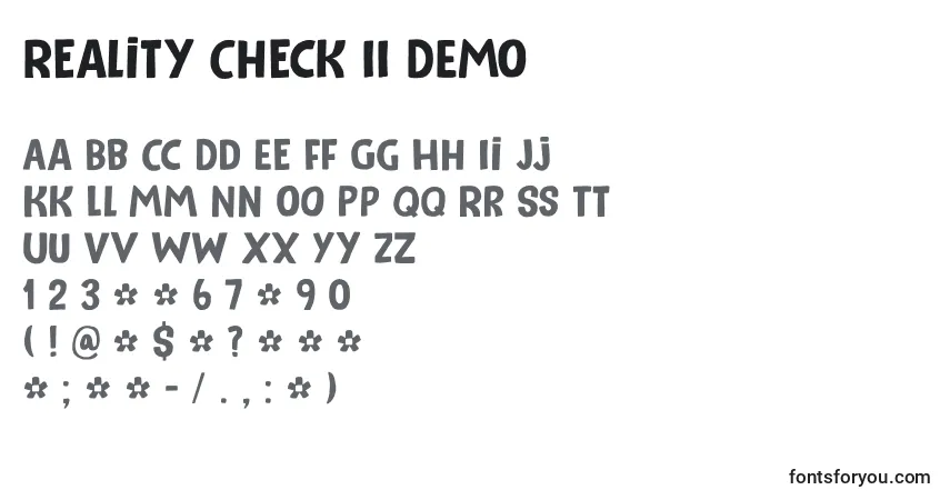 Czcionka Reality Check II DEMO – alfabet, cyfry, specjalne znaki
