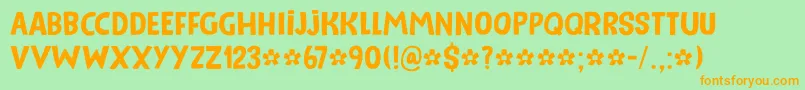 Reality Check II DEMO Font – Orange Fonts on Green Background