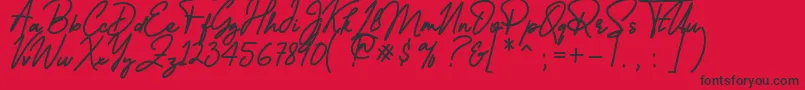 Reallishmy-Schriftart – Schwarze Schriften auf rotem Hintergrund