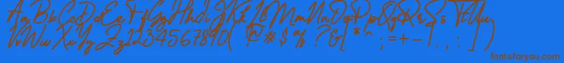 Police Reallishmy – polices brunes sur fond bleu