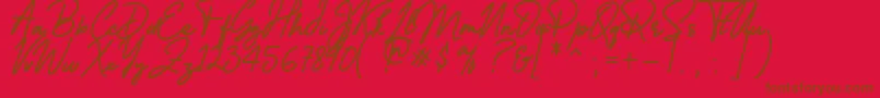 Reallishmy Font – Brown Fonts on Red Background