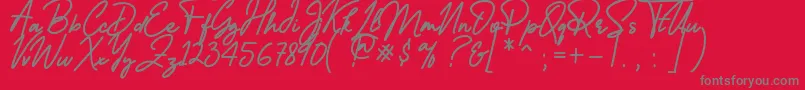 Reallishmy Font – Gray Fonts on Red Background