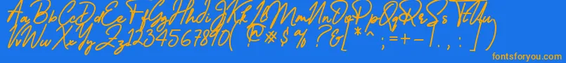 Reallishmy Font – Orange Fonts on Blue Background