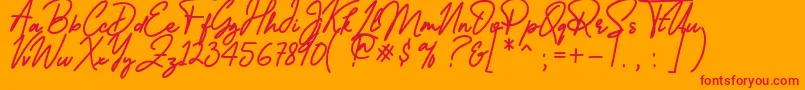 Reallishmy Font – Red Fonts on Orange Background