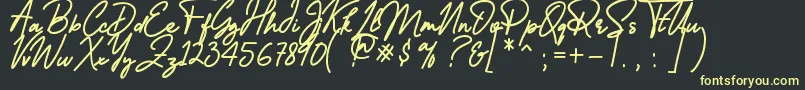 Reallishmy Font – Yellow Fonts on Black Background