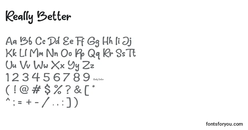 Fuente Really Better - alfabeto, números, caracteres especiales
