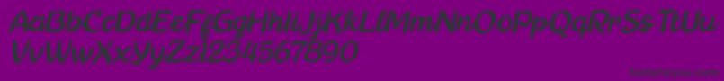 フォントReally Petshop Italic – 紫の背景に黒い文字