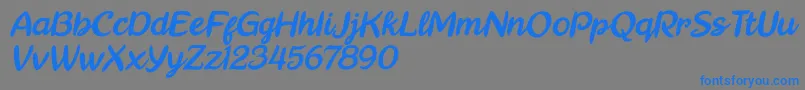 フォントReally Petshop Italic – 灰色の背景に青い文字