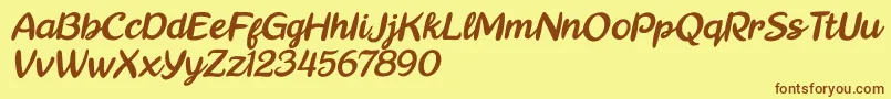 fuente Really Petshop Italic – Fuentes Marrones Sobre Fondo Amarillo