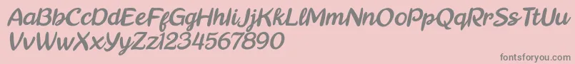 フォントReally Petshop Italic – ピンクの背景に灰色の文字