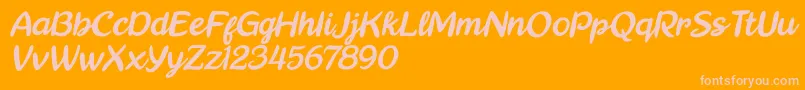 フォントReally Petshop Italic – オレンジの背景にピンクのフォント