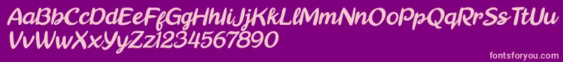 フォントReally Petshop Italic – 紫の背景にピンクのフォント