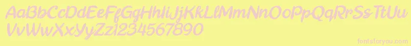 Really Petshop Italic-Schriftart – Rosa Schriften auf gelbem Hintergrund