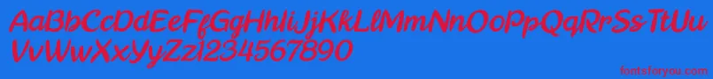 フォントReally Petshop Italic – 赤い文字の青い背景