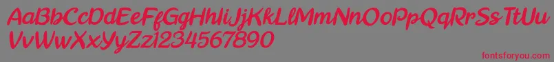 Czcionka Really Petshop Italic – czerwone czcionki na szarym tle