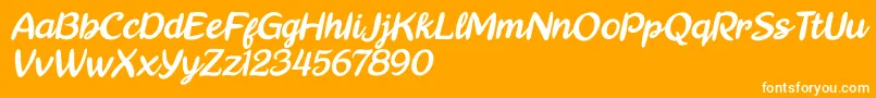 Really Petshop Italic Font – White Fonts on Orange Background