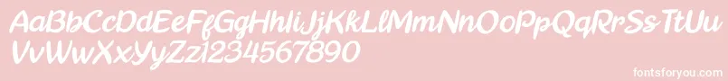 フォントReally Petshop Italic – ピンクの背景に白い文字