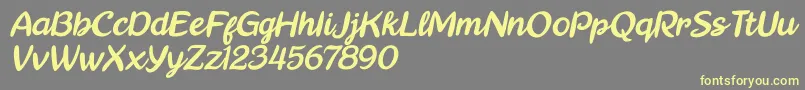 フォントReally Petshop Italic – 黄色のフォント、灰色の背景