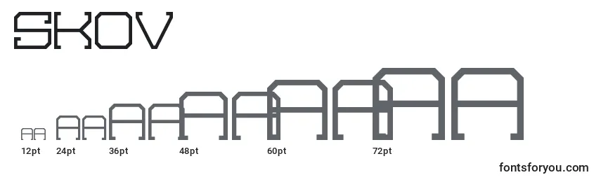Размеры шрифта Skov