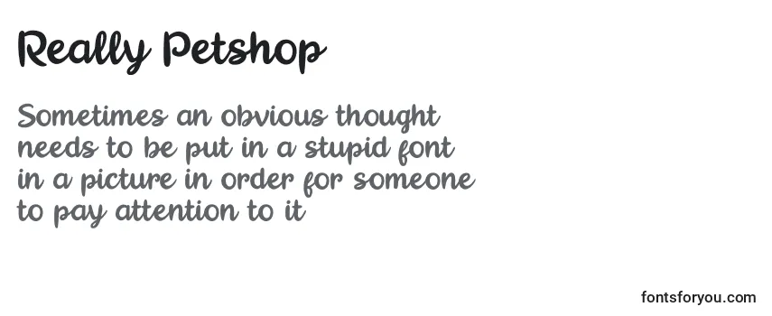 Review of the Really Petshop Font