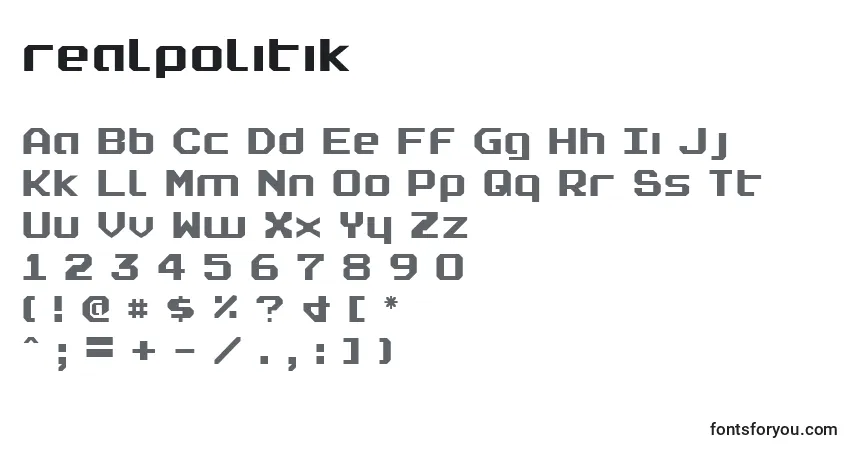 Czcionka Realpolitik (138272) – alfabet, cyfry, specjalne znaki