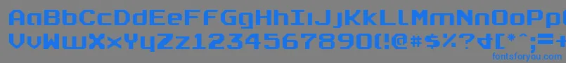 フォントrealpolitik – 灰色の背景に青い文字