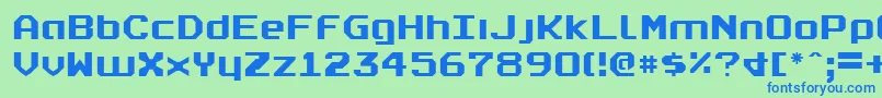 フォントrealpolitik – 青い文字は緑の背景です。