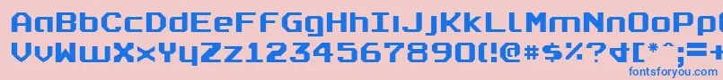 フォントrealpolitik – ピンクの背景に青い文字